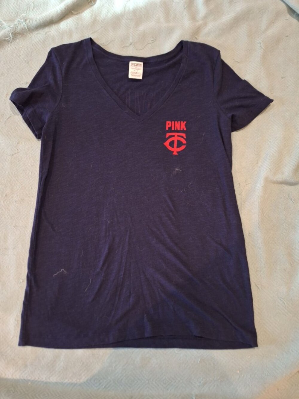 VICTORIA’S SECRET PINK 5th & Ocean MLB MINNESOTA TWINS SHORT SLEEVE SIZE SMALL